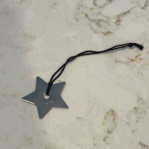 Silver Star Ornament with Black String